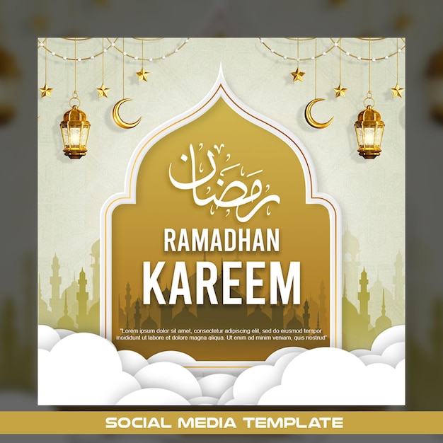 Ramadan Kareem Vorlage sosmed und eleganten Hintergrund