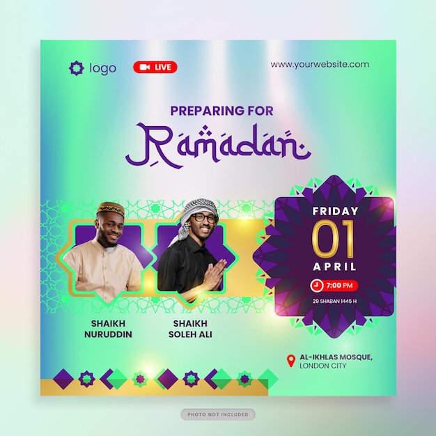 Ramadan kareem webinar social media post islamische feier designvorlage