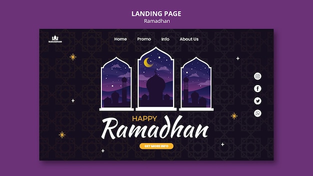 Ramadan landing page vorlage illustriert