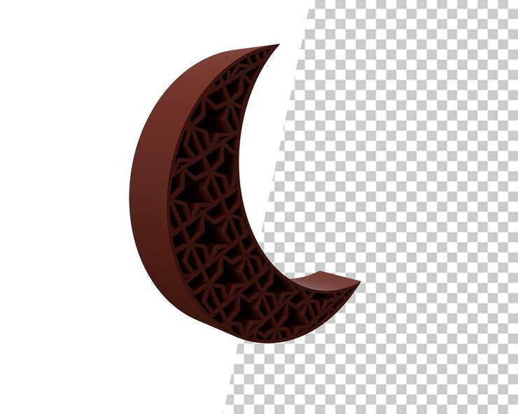PSD ramadán marrón luna icono 3d render
