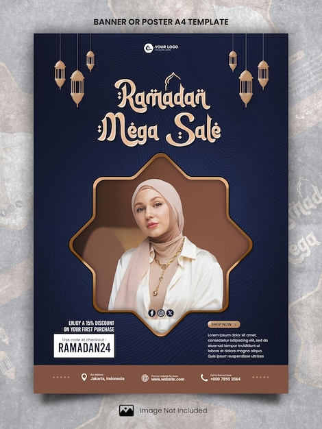 PSD ramadan-mode-verkauf poster a4 oder banner-vorlage