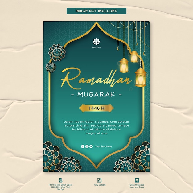 Ramadan Mubarak Banner Poster Vorlage Design für islamische Feiern