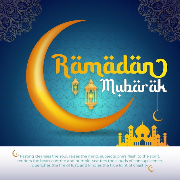 El Ramadán Mubarak es un festival islámico árabe tradicional, una publicación religiosa en las redes sociales.