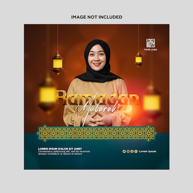 PSD ramadan mubarak texto editável psd desenho de cartaz