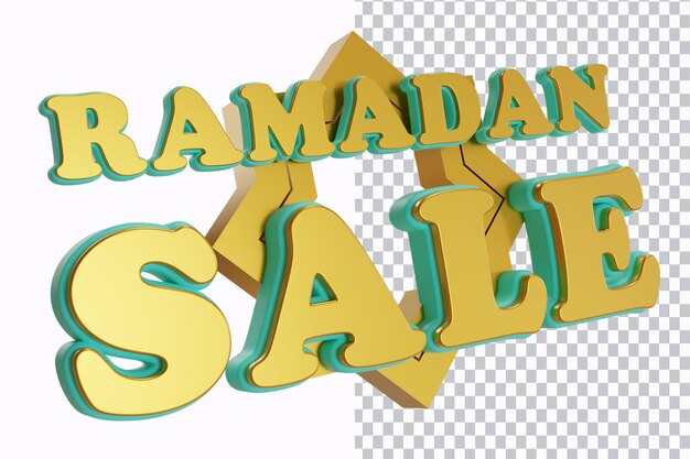 Ramadan Sale 3D-Text-Render-Hintergrund