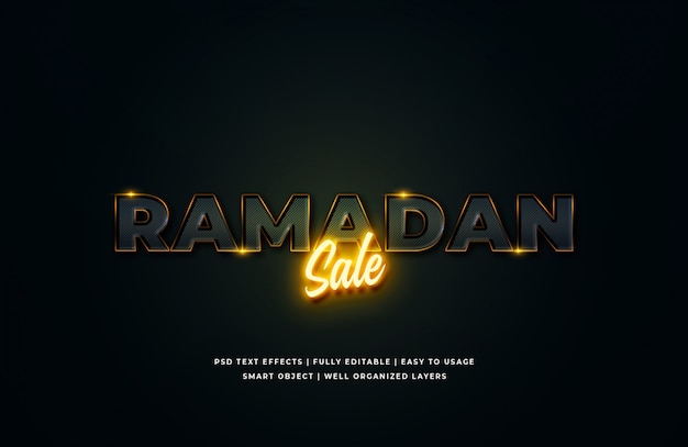 Ramadan sale 3d text style effekt