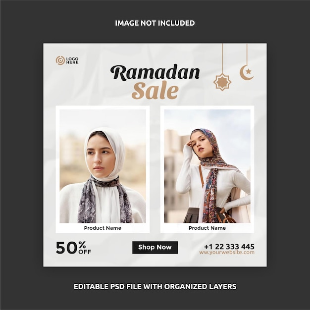 Ramadan Sale Square Banner Social Media Post Vorlage