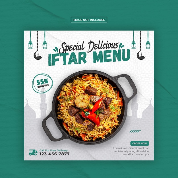 Ramadan-speisekarte social-media-beitragsvorlage