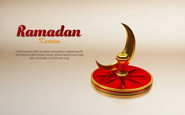 Ramadan spezielles hintergrunddesign 3d-rendering