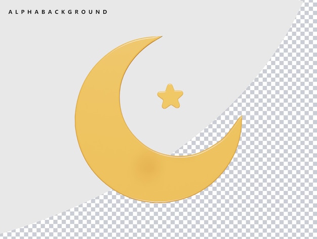 Ramadan-Symbol 3D-Rendering-Illustration