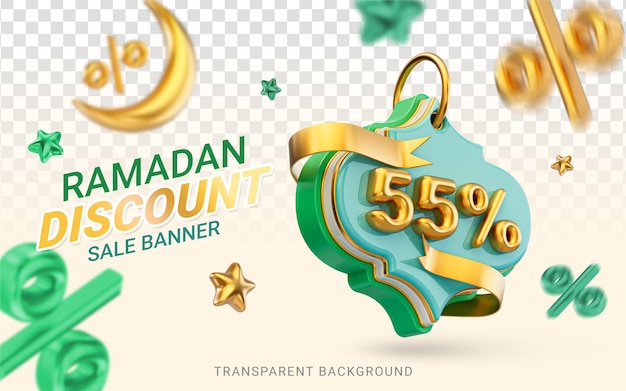 PSD ramadan und eid big bieten 55 prozent rabatt verkaufsplakatdesign 3d-rendering für soziales banner