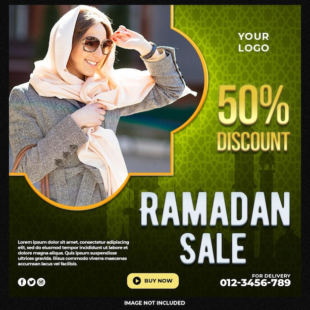 PSD ramadan vente médias sociaux et publication instagram