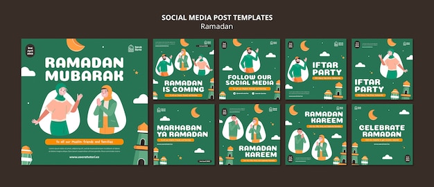 Ramadan-Vorlage im flachen Design