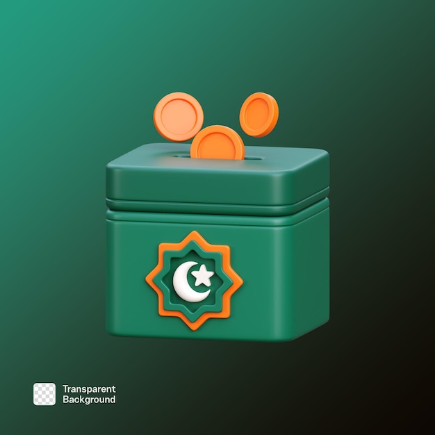 Ramadano Eid Mubarak 3D Icon Illustrazione PNG Template