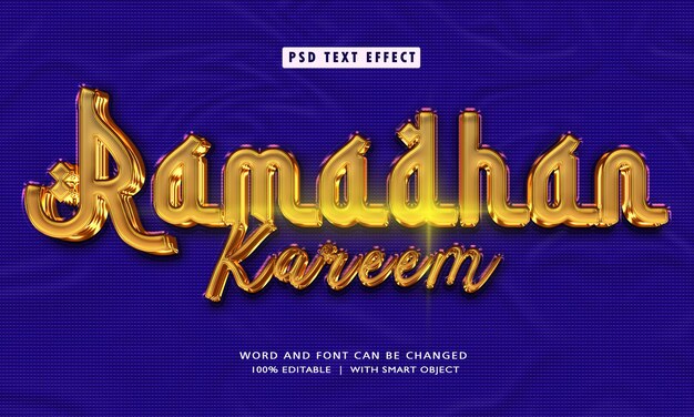 Ramadhan Kareem 3D Efectos de texto editables