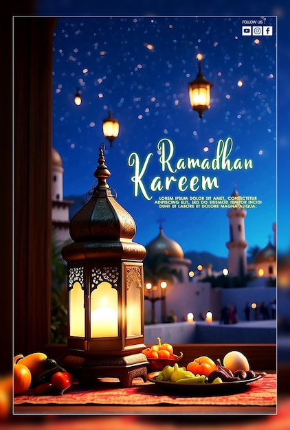 Ramadhan-poster und schönheitslatern