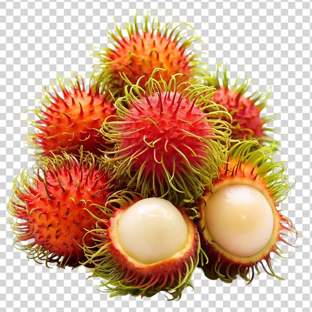 PSD rambutans, isoliert auf durchsichtigem hintergrund