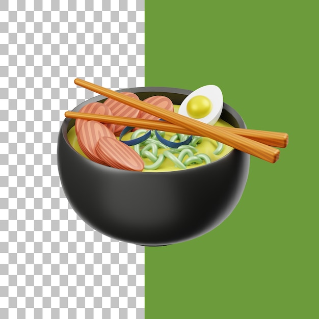 Ramen 3D Illustrazione