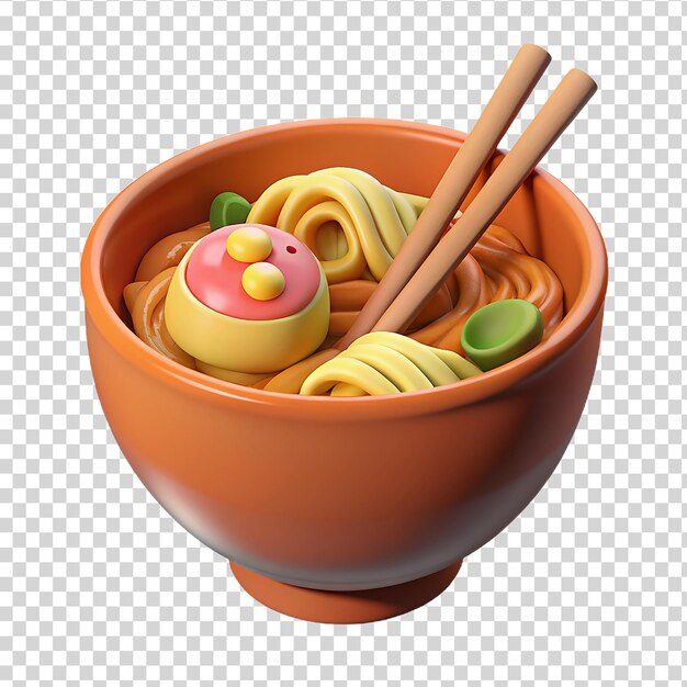 PSD ramen 3d isolé sur un fond transparent