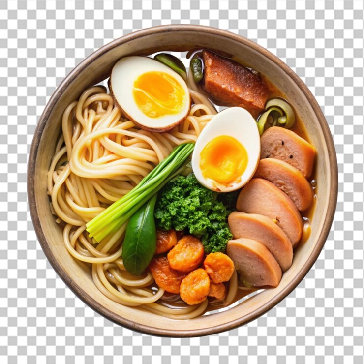 PSD ramen en un cuenco sobre un fondo transparente