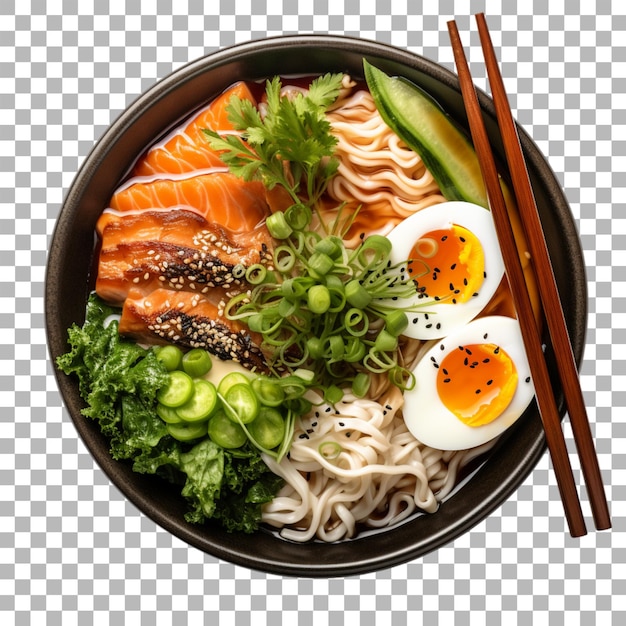 PSD ramen en un cuenco sobre un fondo transparente