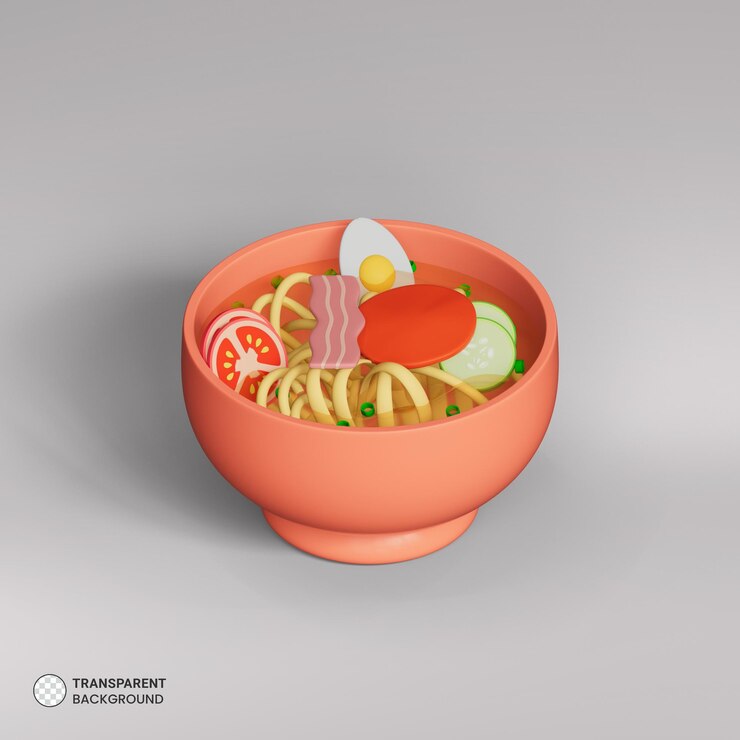 PSD ramen ícone isolado 3d render ilustração