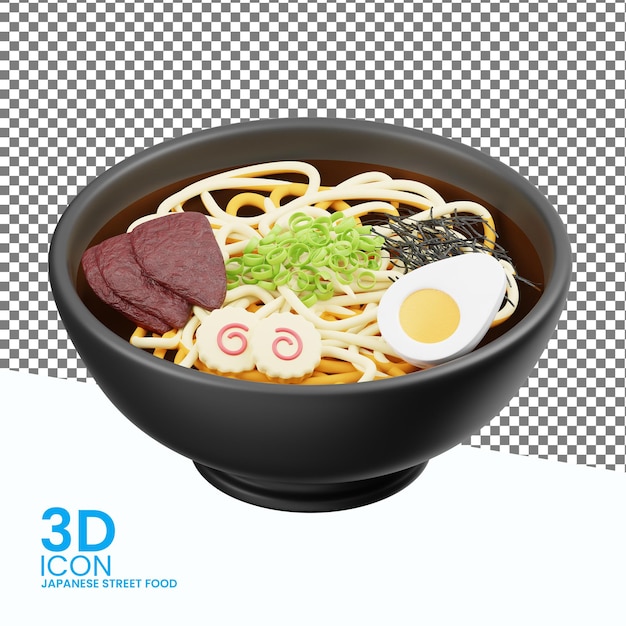 PSD ramen japonais nourriture de rue icône 3d