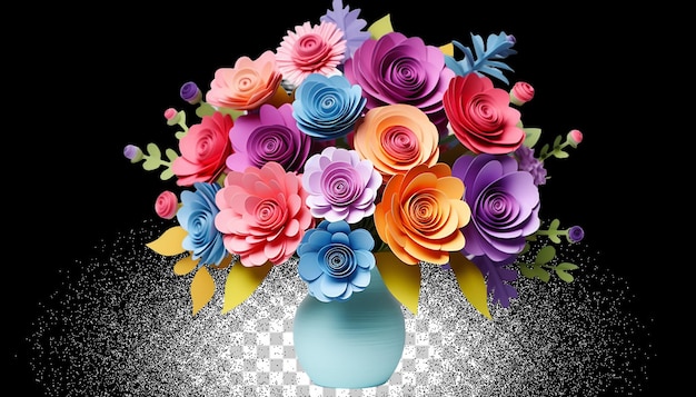 PSD ramo de flores en 3d png transparente