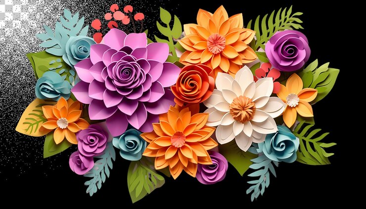 PSD ramo de flores en 3d png transparente