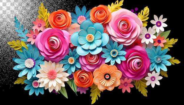 Ramo de flores en 3d png transparente