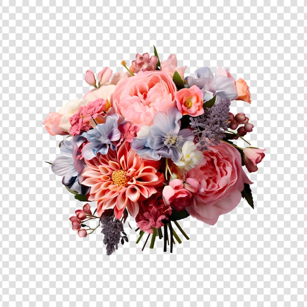 PSD un ramo de flores en un fondo transparente