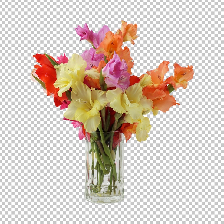 PSD ramo de flores de gladiolo renderizado aislado