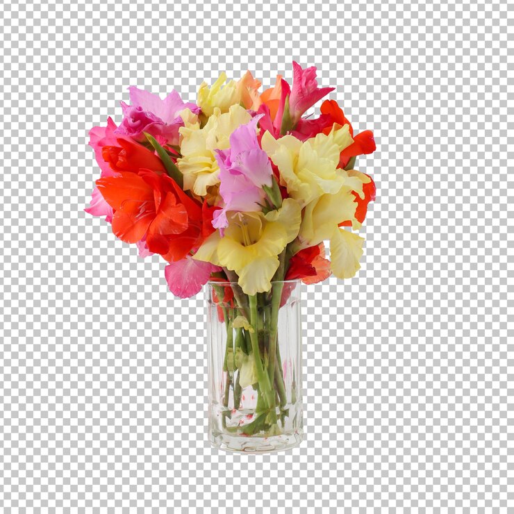 PSD ramo de flores de gladiolo renderizado aislado