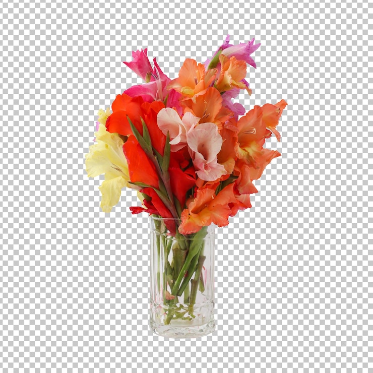 PSD ramo de flores de gladiolo renderizado aislado