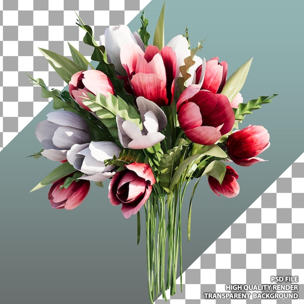 El ramo de flores ilustración 3d