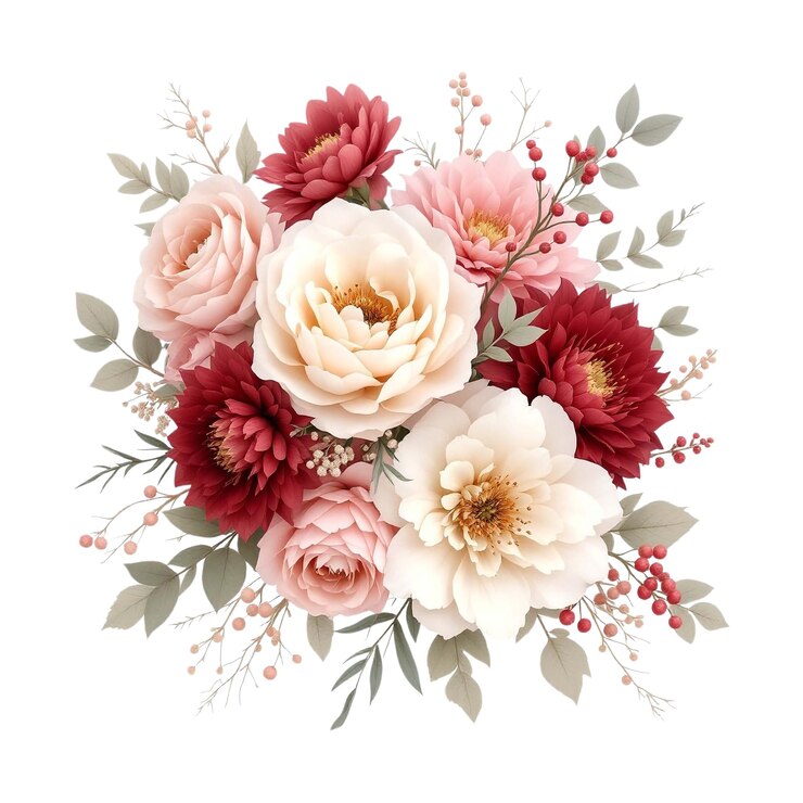PSD un ramo de flores se muestra en una imagen en un fondo transparente png archivo ramo de rosas