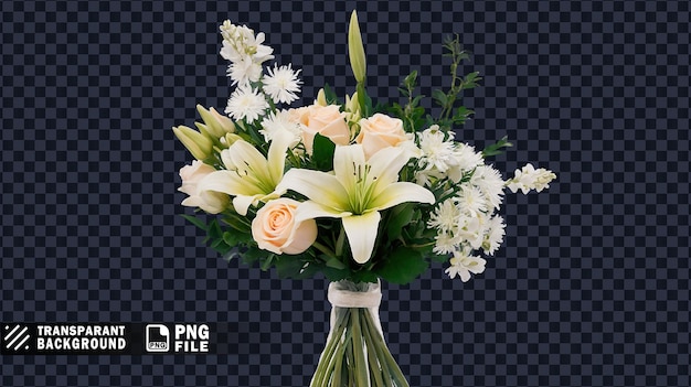 un ramo de flores con la palabra papix en la parte inferior