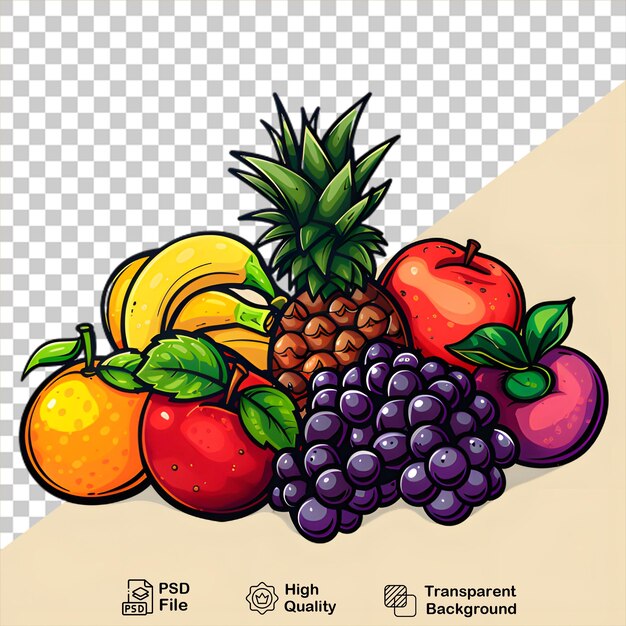 PSD un ramo de frutas en un fondo transparente con un archivo png