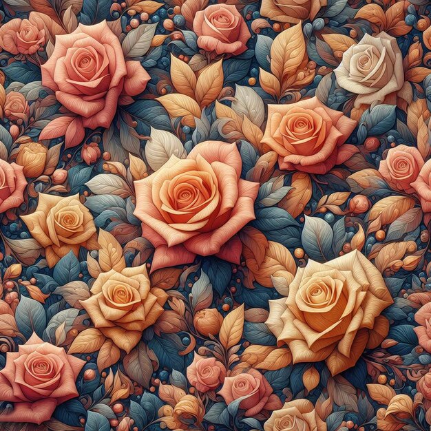 PSD ramo hiperrealista de rosas coloridas diseño de ilustración floral fondo transparente aislado