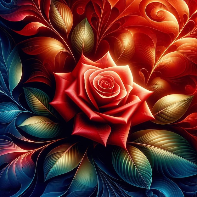 PSD ramo hiperrealista de rosas coloridas diseño de ilustración floral fondo transparente aislado