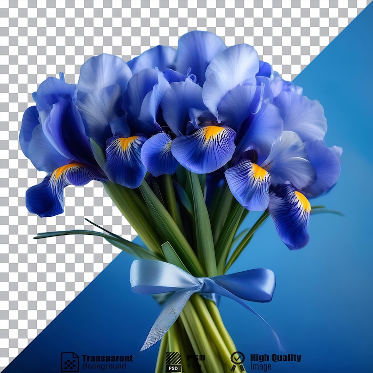 PSD el ramo de iris azul