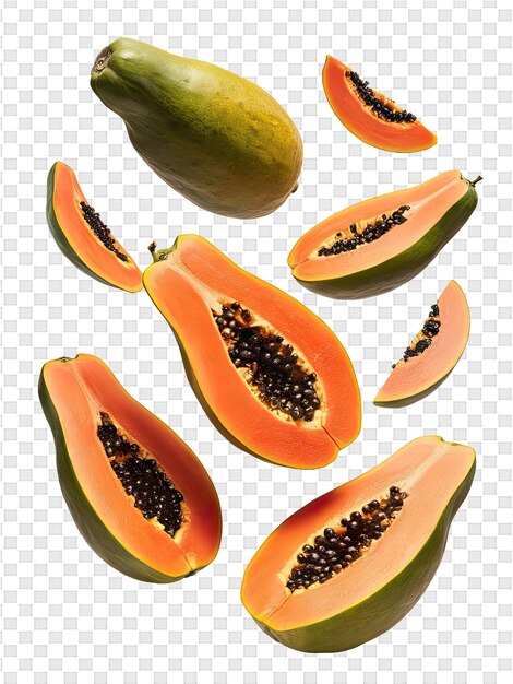 PSD un ramo de papaya madura en un fondo blanco