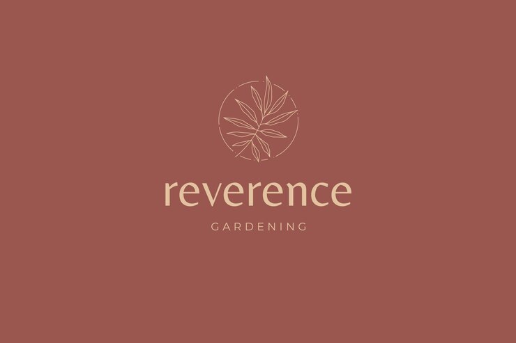 PSD ramo tropical orgânico com folhas, caule em círculo, moldura decorativa, logotipo minimalista