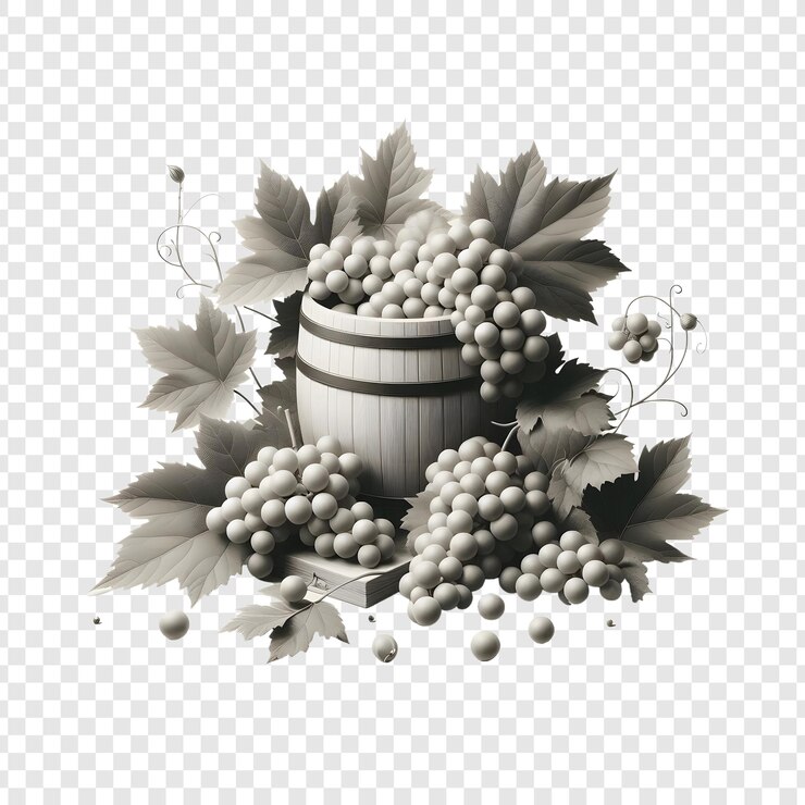 PSD ramo de uvas aislado sobre un fondo transparente
