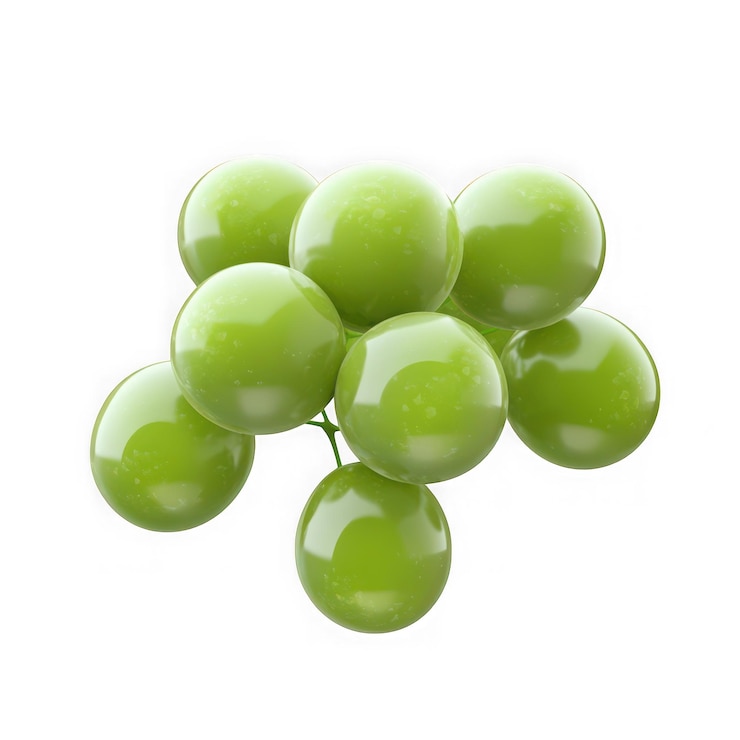 Ramo de uvas verdes aisladas en un fondo transparente