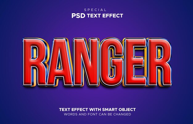 Ranger-texteffekt bearbeitbares smart-objekt