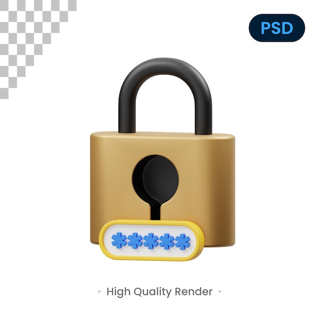 Ransomware icono 3d premium psd