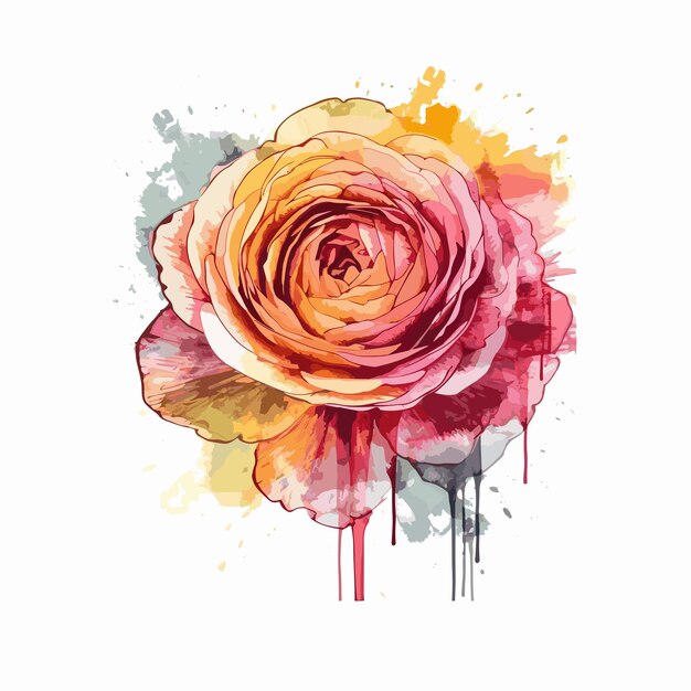 Ranunculus acuarela diseño de camiseta gráfico ilustración acuarela png psd