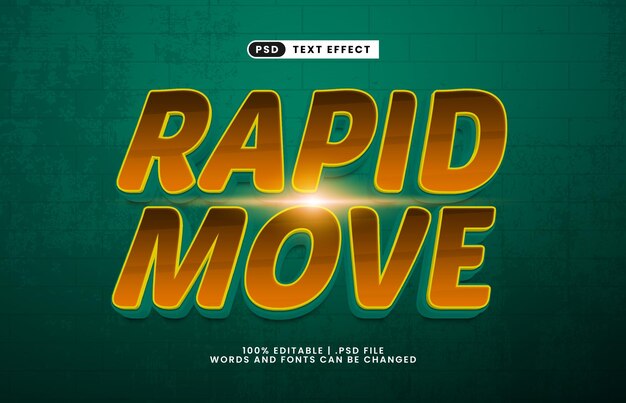 rapid move editable text effect with a race and speed text effect