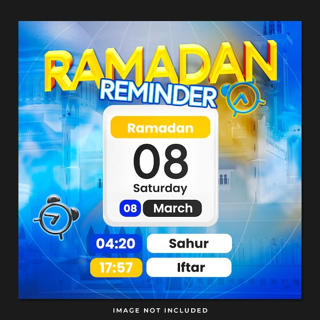 Rappel du Ramadan iftar sahur day Instagram post